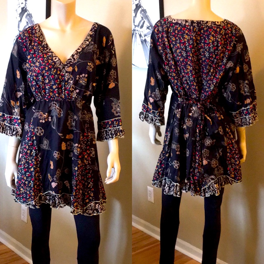 Joe Browns V Neck Floral Peasant Style Tunic